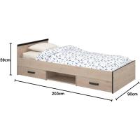 Cama Village 2 cajones 1 Hueco Color Blanco y Gris Dormitorio habitación Infantil 90x200 cm - details 11