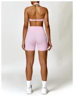 Pantalones cortos de Yoga sin costuras para mujer, mallas deportivas de LICRA de cintura alta, suaves, para gimnasio y entrenamiento - details 6