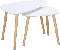 Mesas de Café de Madera con Patas Ideal para Sala de Estar, Dormitorio, Oficina Blanco - details 0