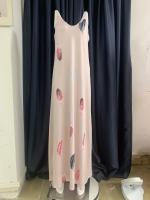 Vestido Largo De Corte Ancho Con Estampado De Plumas Y Cuello En V Sin Mangas Para Mujer Vestido Elegante Para El Escritorio Estilo Verano - details 8