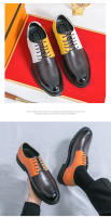 Zapatos de cuero de moda con cordones de empalme personalizados - details 11