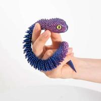 Figura de serpiente de simulación de articulación móvil impresa en 3D, adorno creativo de escritorio para el hogar y la Oficina, regalos artesanales de Año Nuevo - details 9