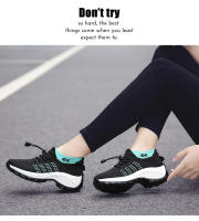 Zapatos para caminar de marca para mujer, zapatillas de deporte con calcetines de punto transpirables, zapatos cómodos para lactancia, zapatos deportivos con plataforma informales - details 12