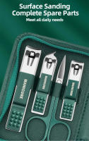 Ouriner Juego de manicura de 9 piezas con estuche de cuero, kits de herramientas profesionales para el cuidado de los pies y la cara, cortaúñas de acero inoxidable, regalo - details 2