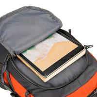 Mochila de Senderismo Multifuncional Ligera con Accesorio para Bastones de Trekking, Bolsa de Viaje y Montañismo de Nailon Duradero con Correas Ajustables, Múltiples Compartimentos y Bolsillos Laterales de Malla - Negra, Accesorios de Senderismo - details 4