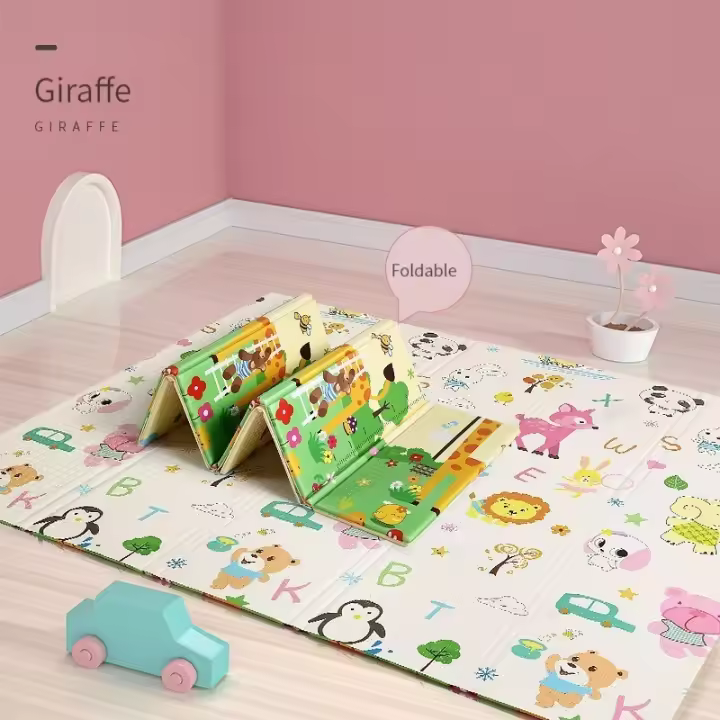 Bebé jugar estera plegable 180x160 impermeable portátil alfombra de piso con bolsa de viaje juguetes de actividades recomendadas para los niños, gatear estera engrosada casa gatear estera - 1