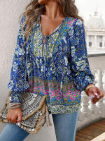 Camisa y blusa Floral rosa para mujer, Top suelto de manga larga, ropa de calle, atuendo de oficina, ropa femenina para mujer, otoño y primavera - details 14