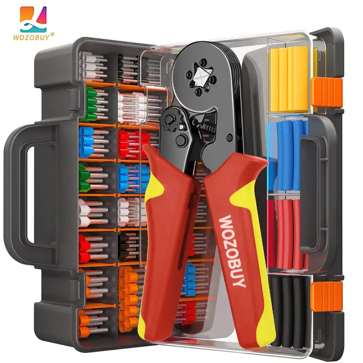 Alicates de Crimpado de Terminales Eléctricos con Juego de Abrazadera de Plástico y Metal HSC8 6-6A 6-4A para Conectores de Hogar Kit de Herramientas de Bricolaje - 1