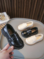 Zapatos de cuero para niñas, mocasines antideslizantes con gancho y bucle, color negro, para primavera y otoño, 2023 - details 3