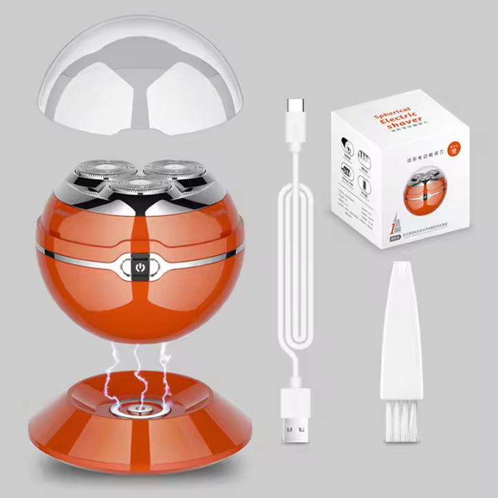 Wireless Charging Spherical Electric Shaver For Men 3D Floating Blade Head Mini Travel Rechargeable Beard Razor With Safety Lock - 1