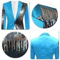 Blazer de lentejuelas con estilo para hombre, Chaqueta de traje ajustada, abrigo - details 10