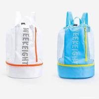 Mochila de malla para natación seca y húmeda, bolsa de almacenamiento transparente y transpirable para ciclismo, bolsillo para zapatos, mochila escolar Visible de gran capacidad para viaje - details 6