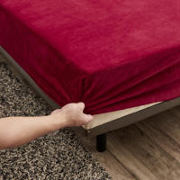 Sábana Ajustable de Coral Caliente para Invierno WOSTAR con Forro de Terciopelo para Cama Individual y Doble Protector de Colchón Cubierta de Tela 150 180 Lavado en Máquina Estilo Moderno - details 5
