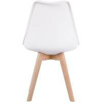 Comedor Sillas Cocina Nórdico con Asiento Tapizado y Las piernas Mara Haya Maciza, Blanco - details 2