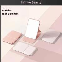 Espejo de maquillaje plegable portátil de 4,25x2,76 pulgadas, espejo de viaje pequeño de pie y de mano para mujer de escritorio de bolsillo Simple, 1 unidad - details 4