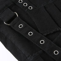 BUNO-minifaldas irregulares con volantes estéticos góticos para mujer, ropa de calle Fairycore, faldas vaqueras de tiro bajo Y2K Dark Academia 2025 - details 8
