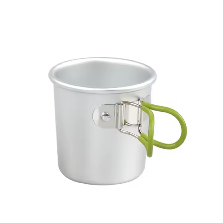 Tazas de Camping Portátiles de Aluminio Plegables con Mango para Bebidas - 1