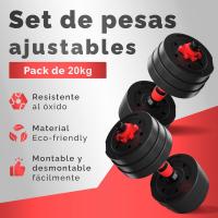 Juego de Mancuernas Ajustables 2 en 1 Pesas de 10kg a 40kg Barra Recta Ajustable y Antideslizante - details 8