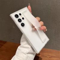 Funda de lujo ultrafina de silicona elástica mate con correa para la muñeca a prueba de golpes para Samsung S25 Edge S24 S23 Ultra Plus PC cubierta transparente dura - details 8
