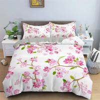 Cubierta de Edredón con Estampado Floral Duvet King Set de Ropa de Cama Suave Microfibra con Patrón Geométrico Funda de Cojín con 2 Fundas de Almohada - details 13