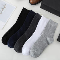 Calcetines finos de algodón para hombre, medias suaves y transpirables, color blanco y negro, 5 pares - details 1