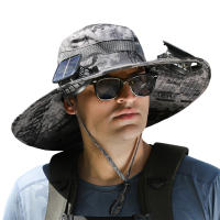 Sombrero de pesca con ventilador Solar de ala ancha para hombre, gorro de pesca de secado rápido, recargable, silencioso, de viento grande, para verano, playa, viaje, vacaciones - details 7