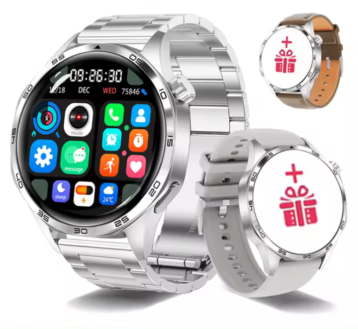 Hombre-reloj inteligente Watch GT5 PRO Smart Ultra Watch Men Watch 4 Pro versión mejorada 1.53 pulgadas  HD AMOLED Pantalla táctil completa,Fitness,Llamada Bluetooth,NFC,Frecuencia cardíaca, Carga inalámbrica,IP68 impermeable SmartWatch Android iOS 2025 - 1