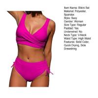 Conjunto de Bikini de 2 Piezas para Mujer Traje de Baño Sin Mangas con Cuello en V y Cintura Alta - details 28