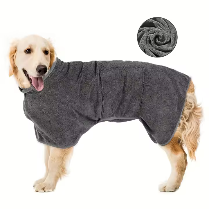 1 Batería de baño para perros, pila de secado para perros, batas para perros súper absorbentes, toallas para perros con adhesivo - 1
