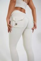 DIAS FIT JOY Pantalones de yoga de nailon, cansados ​​con bolsillo en el trasero, pantalones deportivos de fiesta para mujer, levantamiento de cadera, transpirables, línea en T - details 2
