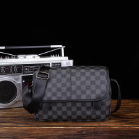 Bolso casual para hombre, almacenamiento multifuncional, bolso de hombro para hombre a cuadros informal a la moda, nuevo bolso de mensajero de gran capacidad - details 0