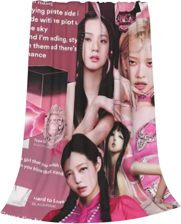 Manta de franela suave de Estilo negro-Rosa, cálida y ligera para sofá, cama y sala de estar - 1