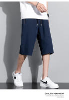 Pantalones cortos de verano para hombre en seda helada, transpirables, ligeros, hasta la pantorrilla, estilo informal y holgado - details 2