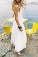 Elegante Vestido Midi Blanco sin Mangas Verano 2025 Moda Pura y Estilizada con Lazos - details 4