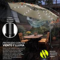 Parasol Excentrico de Sombrilla con 32 Luces LED Solar Giratorio 360º, Protección UV - details 47