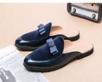 Nuevas sandalias informales de moda para hombre, mulas de piel de cocodrilo, suela de goma antideslizante británica, suaves y transpirables para caminar - details 8