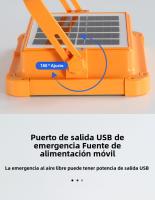 Diseño de 16 paneles de 21,5 cm x 17,5 cm 5000W Foco LED Recargable, Luz de Trabajo Portátil USB de 5 Modos, Banco de Energía, Luz de Trabajo LED Solar Impermeable para Exteriores para Acampar, Jardín, Pesca, Garaje, Emergencia - details 12