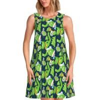 Vestido Duo de búho sin mangas informal para mujer, divertido pájaro verde, viajes personalizados, D-Duogos - details 88