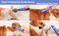 Cortapelos para perros 4 en 1 para peluquería, tijeras para perros, traje de belleza, recortador de garras de bajo ruido, recargable, maquinilla de afeitar inalámbrica para pulir uñas, adecuado para gatos, perros y otras mascotas pequeñas - details 1