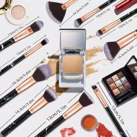 10 Pcs Pinceles De Maquillaje Premium Sintéticos Diseñados Para Fundamento Blending Polvo Rouge Correctores Sombras De Ojos - details 2