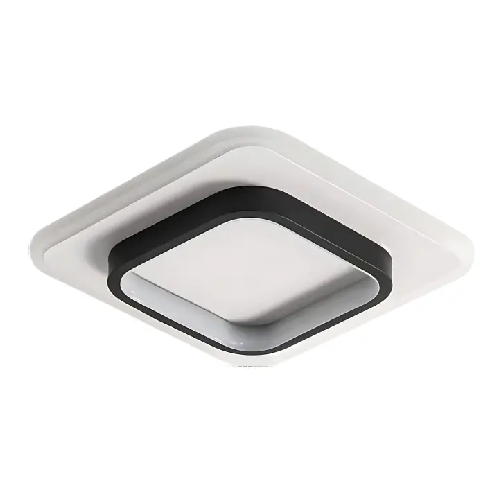 LED Plafón de Techo Cuadrada 40W GOECO, Blanco y Negro, Luz Cálida 3000K - Ideal para Espacios Modernos, 40x40x5 CM - 1
