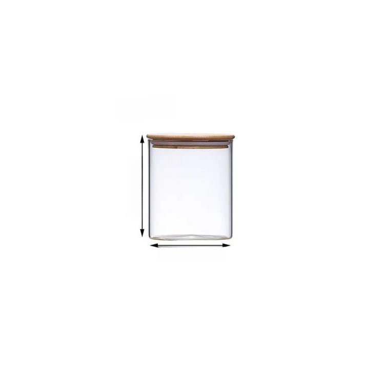 with Bamboo Lid Spice Jars Tea Coffee Candy Transparent Sealed Can Miscellaneous Grain High Borosilicate Split Bottle Home