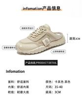 Malla zapatos de las mujeres de verano de las mujeres de fondo plano antideslizante perezoso bolsa de un pedal sandalias de cabeza bolsa cabeza media zapatillas fuera - details 6
