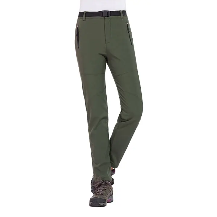 LNGXO Pantalones de Ski de Vellón para Invierno Impermeables, Resistentes al Viento, Suaves y Cálidos con Spandex del 7% Ideal para Escalada, Camping, Trekking - 1