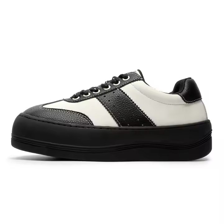Moda cuatro estaciones negro y blanco colores contrastantes zapatos panda plataforma zapatos de junta de los hombres. - 1
