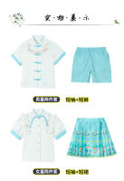 Vestido de Recitación de Poesía de Verano Hanfu para Niños Traje Antiguo Chino con Falda de Cara de Caballo Conjunto de Ropa y Zapatos - details 21