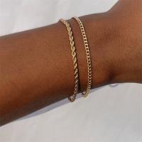 Encanto de cuentas doradas de acero inoxidable, brazaletes retorcidos, dijes, joyas femeninas - details 11