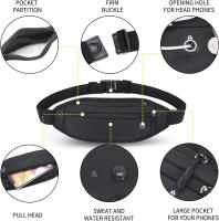 Riñonera para correr, para mujer, hombre, niño, niña, riñonera para deportes, correr, trotar, fitness, ciclismo (negro) - details 0