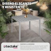 Mesa de Jardín Exterior de Aluminio 90x90x74,5cm Diseño de Patas Ajustables y Topes - details 12