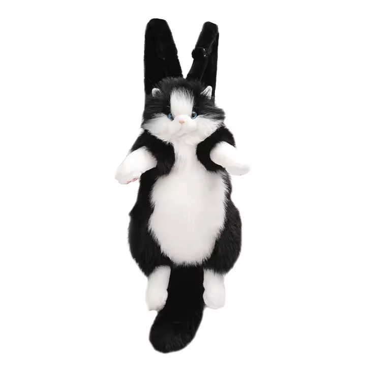 Muñeca muñeca de tela de felpa juguete cumpleañera explosión de la misma mochila de gato ragdoll simulada bolsa de gato gordito - 1